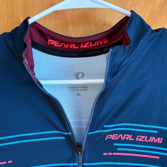 Pearl Izumi Mens Cycling Jersey Short Sleeve Navy Red Blue XL - Picture 5 of 8